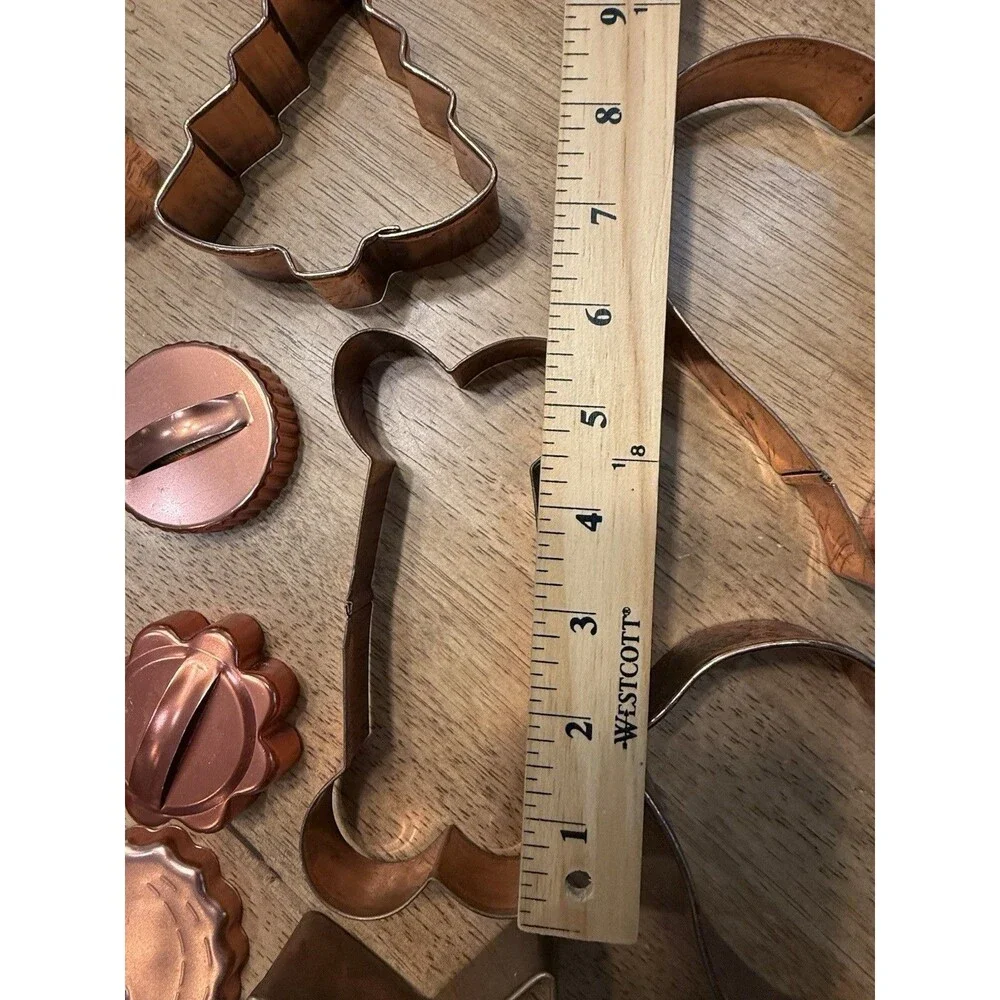 Lot 34 copper vintage to modern cookie cutters grandmas farmhouse kitchen retro